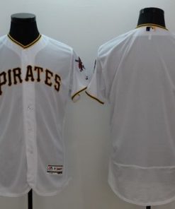 Pirates Blank White Flexbase Authentic Collection Stitched MLB Jersey