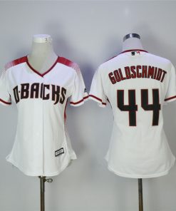 Women's Arizona Diamondbacks #44 Paul Goldschmidt White/Sedona  Cool Base Stitched MLB Jersey