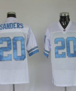 Mitchell & Ness Lions #20 Barry Sanders White Stitched Throwback NFL Jersey