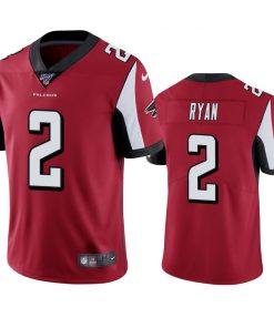 Men's Atlanta Falcons #2 Matt Ryan Red 2019 100th Season Vapor Untouchable Limited Stitched NFL Jersey
