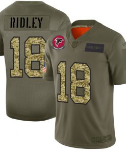 Men's Atlanta Falcons #18 Calvin Ridley 2019 Olive/Camo Salute To Service Limited Stitched NFL Jersey