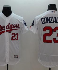 Dodgers #23 Adrian Gonzalez White Fashion Stars & Stripes Flexbase Authentic Stitched MLB Jersey