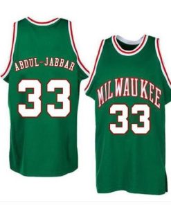 Bucks #33 Kareem Abdul-Jabbar Green Throwback Stitched NBA Jersey