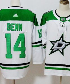 Men's Adidas Dallas Stars #14 Jamie Benn White Stitched NHL Jersey