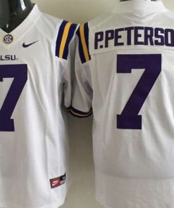 LSU Tigers #7 Patrick Peterson White Stitched NCAA Jersey