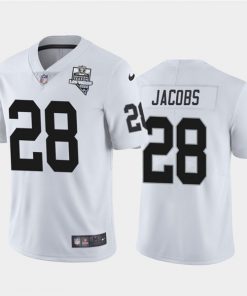 Men's Oakland Raiders White #28 Josh Jacobs 2020 Inaugural Season Vapor Limited Stitched NFL Jersey