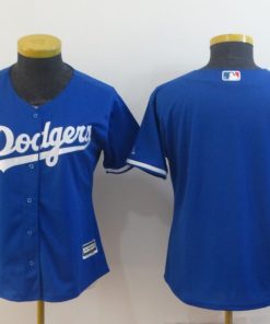 Women's Los Angeles Dodgers Blue Blank Cool Base Stitched MLB Jersey(Run Small)