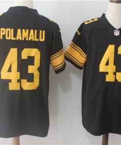 Men's Nike Pittsburgh Steelers #43 Troy Polamalu Black Limited Rush Stitched NFL Jersey
