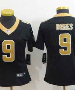 Women's New Orleans Saints #9 Drew Brees Black Vapor Untouchable Limited Stitched NFL Jersey