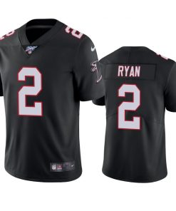 Men's Atlanta Falcons #2 Matt Ryan Black 2019 100th Season Vapor Untouchable Limited Stitched NFL Jersey