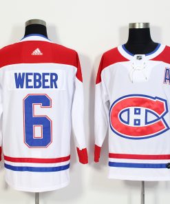 Men's Adidas Montreal Canadiens #6 Shea Weber White Stitched NHL Jersey