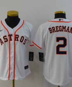 Women's Houston Astros #2 Alex Bregman White Cool Base Stitched MLB Jersey(Run Small)