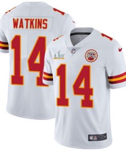 Men's Kansas City Chiefs #14 Sammy Watkins White 2021 Super Bowl LV Limited Stitched NFL Jersey
