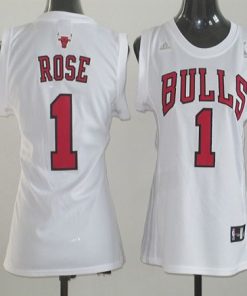 Bulls #1 Derrick Rose White Women Fashion Stitched NBA Jersey