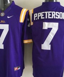 LSU Tigers #7 P.Peterson Purple Stitched NCAA Jersey