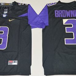 Huskies #3 Jake Browning Black Limited Stitched NCAA Jersey