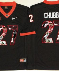 Bulldogs #27 Nick Chubb Black Player Fashion Stitched NCAA Jersey