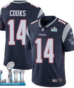 Men's New England Patriots # 14 Brandin Cooks Black  Super Bowl LII Bound Game Jersey