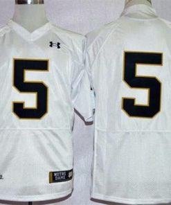 Fighting Irish #5 Everett Golson White Shamrock Series Stitched NCAA Jersey