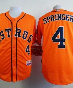 Astros #4 George Springer Orange Cool Base Stitched MLB Jersey