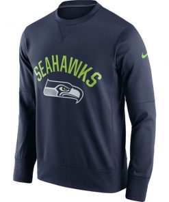 Men's Seattle Seahawks 2019 Navy Sideline Circuit Performance Sweatshirt