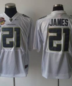 Ducks #21 LaMichael James White Stitched NCAA Jersey
