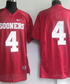 Sooners #4 Red Stitched NCAA Jersey