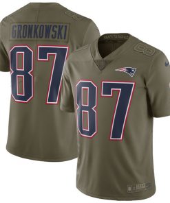 Men's Nike New England Patriots #87 Rob Gronkowski Olive Salute To Service Limited Stitched NFL Jersey