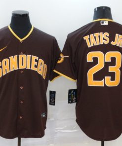 Men's San Diego Padres Majestic Coffee #23 Fernando Tatis Jr. Stitched MLB Jersey