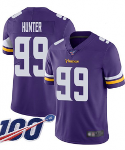 Men's Minnesota Vikings #99 Danielle Hunter 2019 100th Season Purple Vapor Untouchable Limited NFL Stitched Jersey