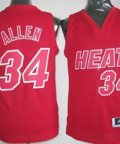 Heat #34 Ray Allen Red Big Color Fashion Stitched NBA Jersey