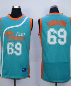 Flint Tropics #69 Downtown Blue Semi-Pro Movie Stitched Basketball Jersey