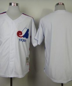 Mitchell And Ness Expos Blank White Throwback Stitched MLB Jersey
