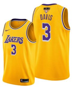 Men's Los Angeles Lakers #3 Anthony Davis 2020 Yellow Finals Stitched NBA Jersey