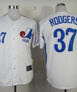 Mitchell And Ness Expos #37 Steve Rodgers White Throwback Stitched MLB Jersey