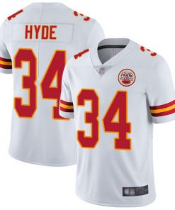 Men's Chiefs #34 Carlos Hyde White Vapor Untouchable Limited Stitched  NFL Jersey