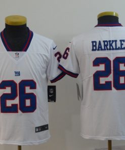 Youth New York Giants #26 Saquon Barkley White Limited Rush Stitched NFL Jersey