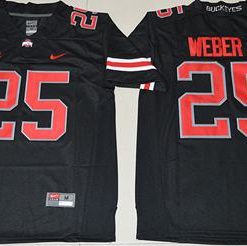 Buckeyes #25 Mike Weber Jr. Black(Red No.) Limited Stitched NCAA Jersey