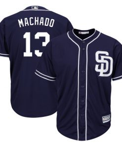 Men's San Diego Padres #13 Manny Machado Navy Cool Base Stitched MLB Jersey