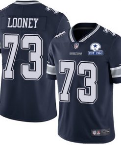 Men's Dallas Cowboys #73 Joe Looney Navy With Est 1960 Patch Limited Stitched NFL Jersey