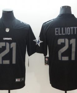 Men's Cowboys #21 Ezekiel Elliott Black Impact Limited Stitched NFL Jersey
