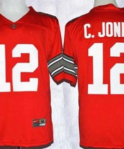 Buckeyes #12 Cardale Jones Red Diamond Quest Stitched NCAA Jersey