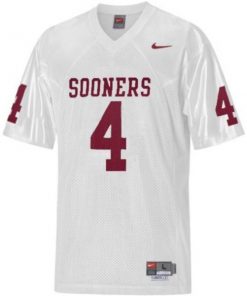 Sooners #4 White Stitched NCAA Jersey