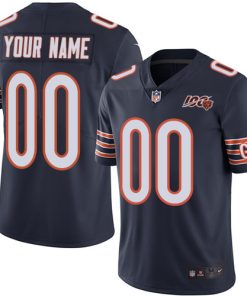Youth Chicago Bears Customized Navy Blue Team Color 2019 100th Season Vapor Untouchable NFL Stitched Limited Jersey