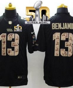 Nike Panthers #13 Kelvin Benjamin Black Super Bowl 50 Men's Stitched NFL Limited Salute to Service Jersey