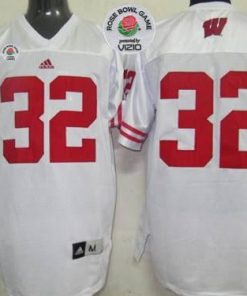 Badgers #32 White Rose Bowl Game Stitched NCAA Jersey