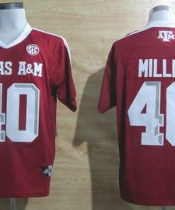 Aggies #40 Von Miller Red SEC Patch Stitched NCAA Jersey