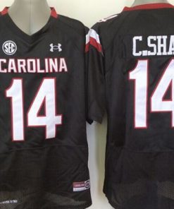 Fighting Gamecocks #14 Connor Shaw Black SEC Patch Stitched NCAA Jersey
