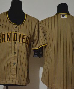 Men's San Diego Padres Blank White Brown Cool Base Stitched Jersey