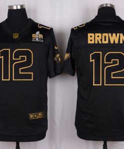 Nike Cardinals #12 John Brown Black Pro Line Gold Collection Men's Stitched NFL Elite Jersey